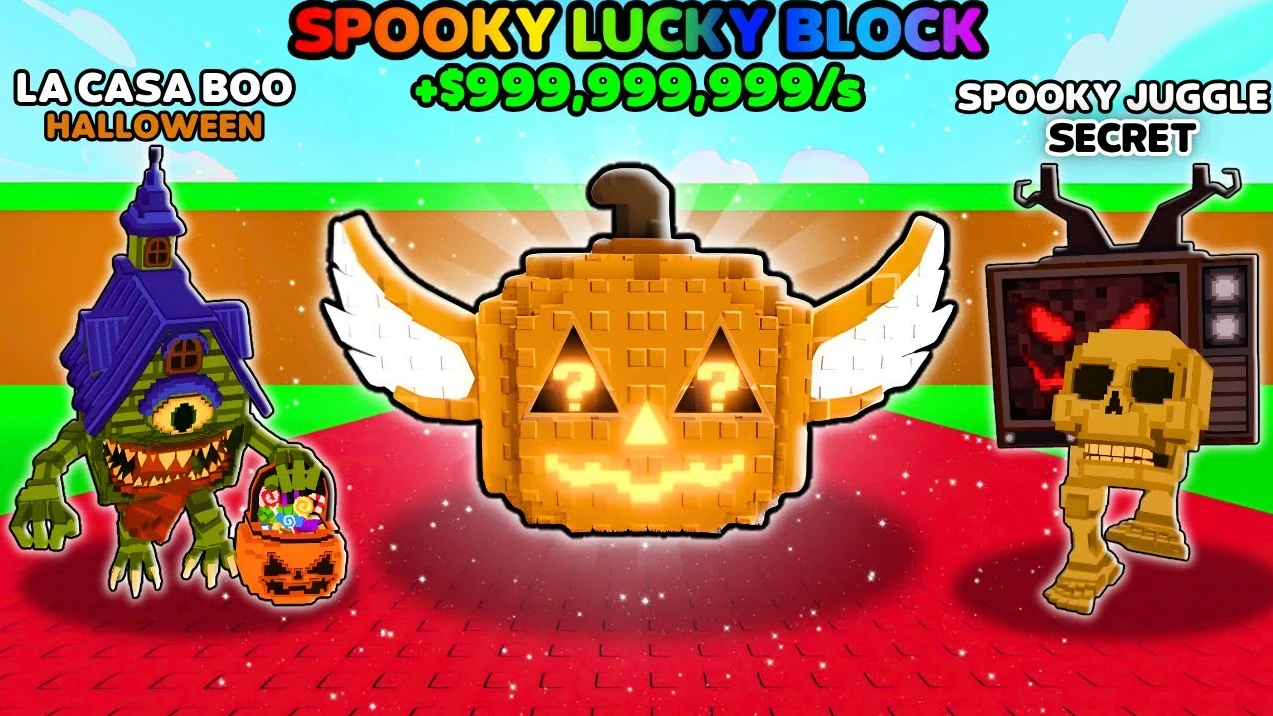 Spooky Lucky Block del evento de Hallowen en Steal a Brainrot